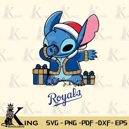 Kansas City Royals Stitch Merry Christmas Svg Eps Dxf Png File, Digital Download