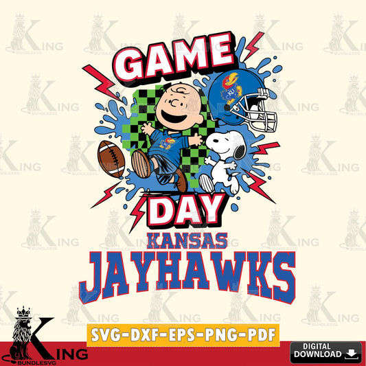 Kansas Jayhawks Game Day Peanuts SVG, Cricut, Cut file  , Digital Download , Instant Download, Peanuts svg, NCAA svg, Football svg, Sport svg