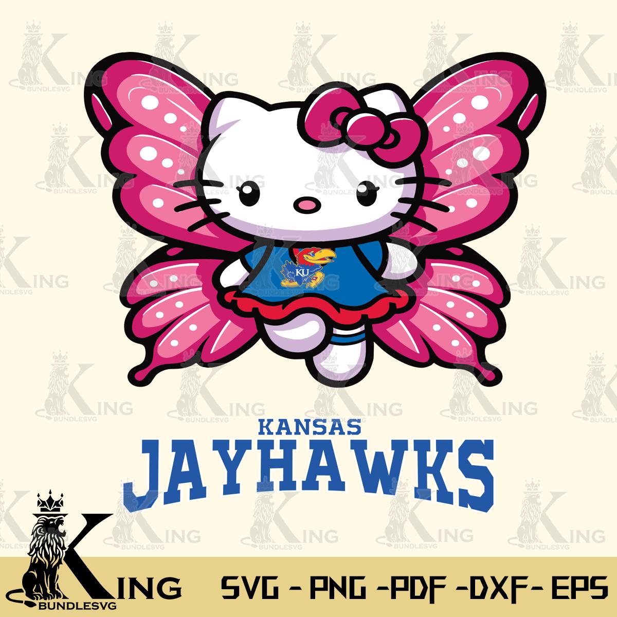 Kansas Jayhawks Hello Kitty Dreamscape Svg Eps Dxf Png File, Digital Download