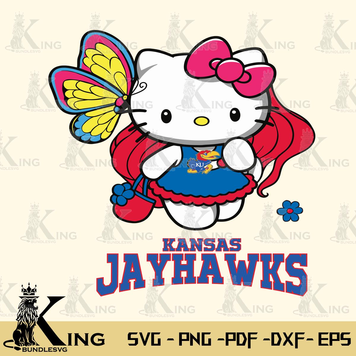 Kansas Jayhawks Kitty Cartoon Svg Eps Dxf Png File, Digital Download