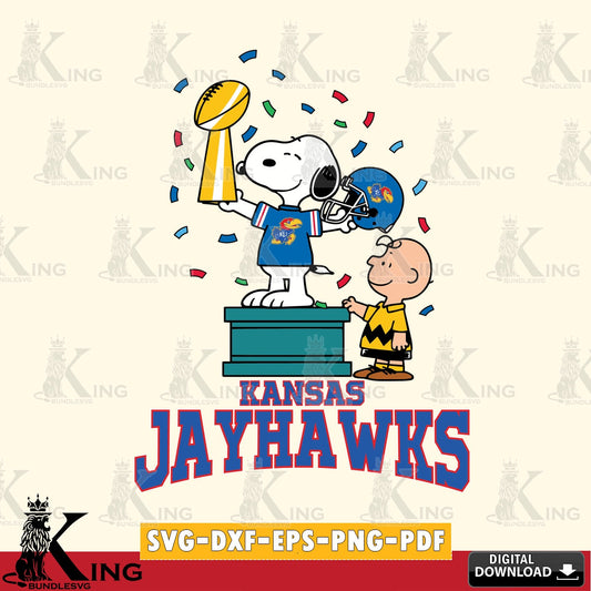 Kansas Jayhawks Peanuts Winner SVG, Cricut, Cut file  , Digital Download , Instant Download, Peanuts svg, NCAA svg, Football svg, Sport svg