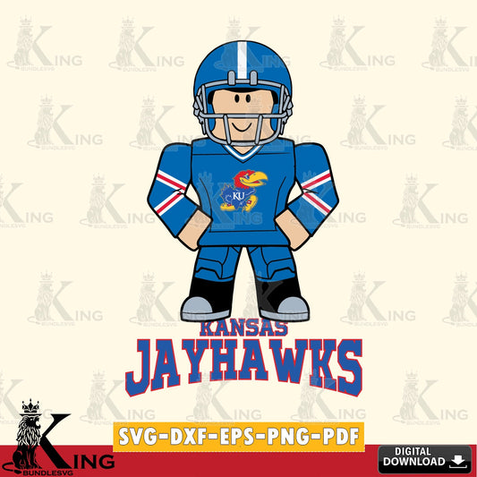 Kansas Jayhawks Roblox Cool Football SVG file , NCAA Cricut,  File cut , Digital Download , PDF File