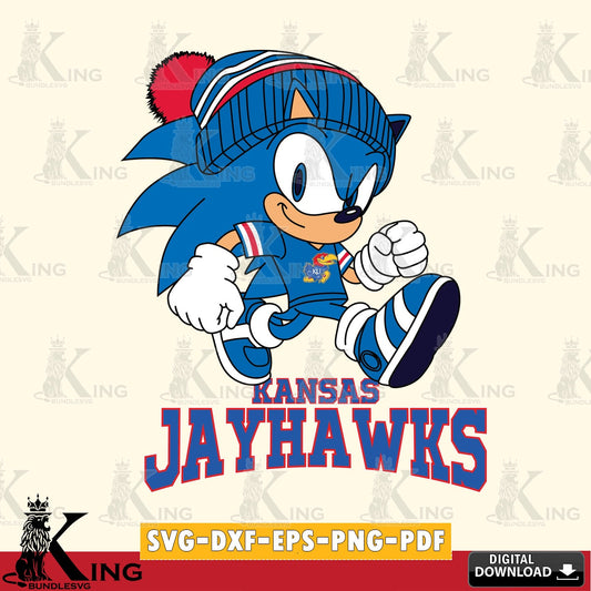 Vector design showing Kansas Jayhawks Sonic Football digital clipart compatible with laser engraving and cutting
