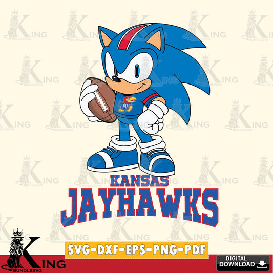 Creative design featuring Kansas Jayhawks Sonic Game Day Ready vector art for engraving, cutting, and printing