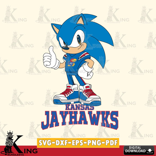 Kansas Jayhawks Sonic Like Football SVG file, Vector , Digital Download , PDF File , Instant Download