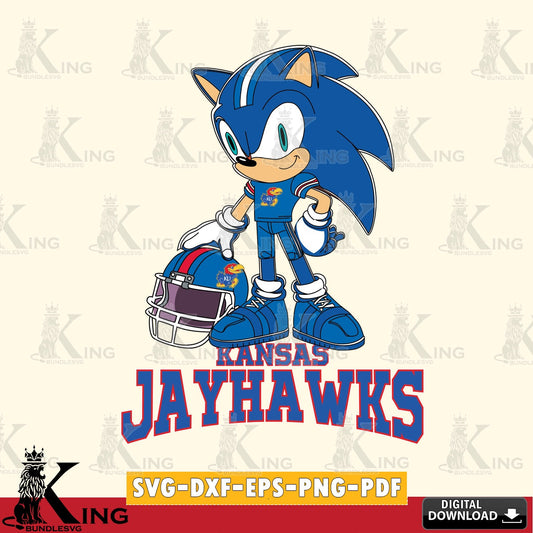Creative design featuring a Kansas Jayhawks sonic player football printable vector design for sublimation and crafts