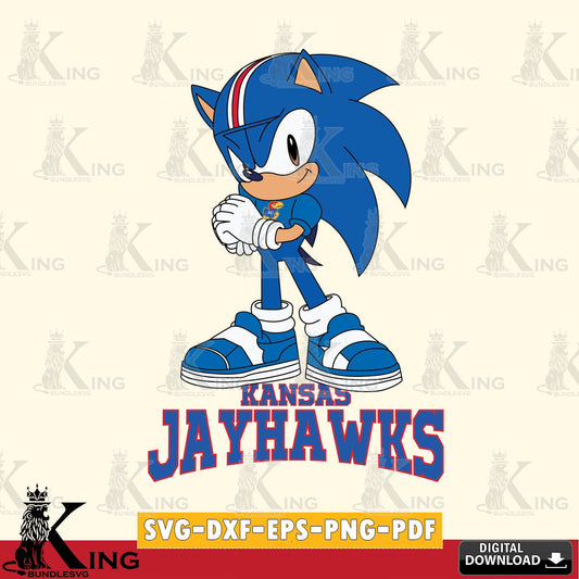 Kansas Jayhawks Sonic cute Football SVG file, Vector , Digital Download , PDF File , Instant Download