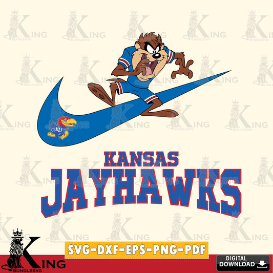 Kansas Jayhawks Taz Football Nike SVG file, Cut file  , Digital Download , Instant Download, Taz svg, NCAA svg