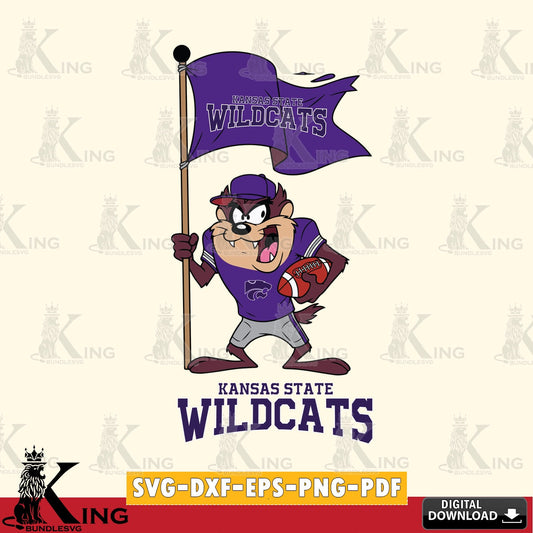 Kansas State Wildcats Football Taz Flag Art SVG file, Cut file  , Digital Download , Instant Download, Taz svg, NCAA svg
