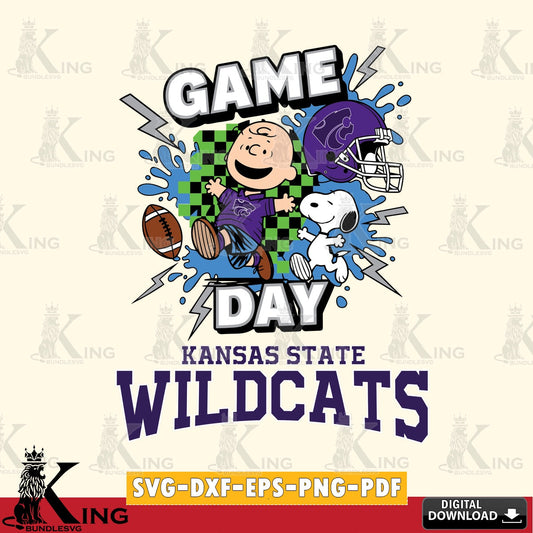 Kansas State Wildcats Game Day Peanuts SVG, Cricut, Cut file  , Digital Download , Instant Download, Peanuts svg, NCAA svg, Football svg, Sport svg