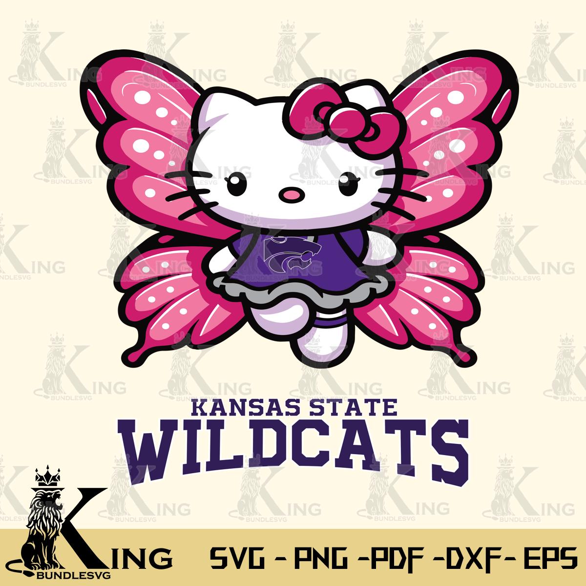 Kansas State Wildcats Hello Kitty Dreamscape Svg Eps Dxf Png File, Digital Download