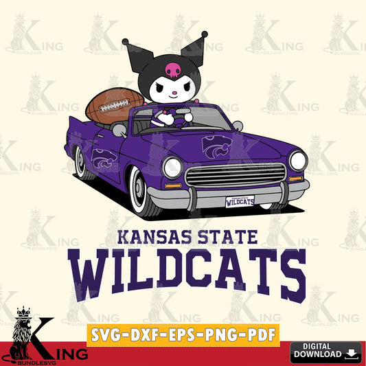 Kansas State Wildcats Kuromi Car Football Game SVG file, Cricut, Cut file  , Digital Download , Instant Download, Sanrio svg, Clipart