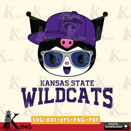 Kansas State Wildcats Kuromi Football Cool SVG file, Cricut, Cut file  , Digital Download , Instant Download, Sanrio svg, Clipart