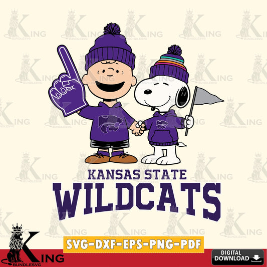 Kansas State Wildcats Peanuts Fan Gear SVG, Cricut, Cut file  , Digital Download , Instant Download, Peanuts svg, NCAA svg, Football svg, Sport svg
