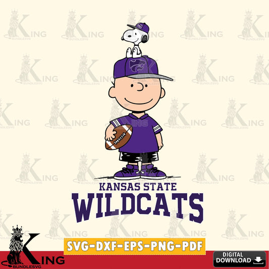 Kansas State Wildcats Peanuts Football Rugby SVG, Cricut, Cut file  , Digital Download , Instant Download, Peanuts svg, NCAA svg, Football svg, Sport svg