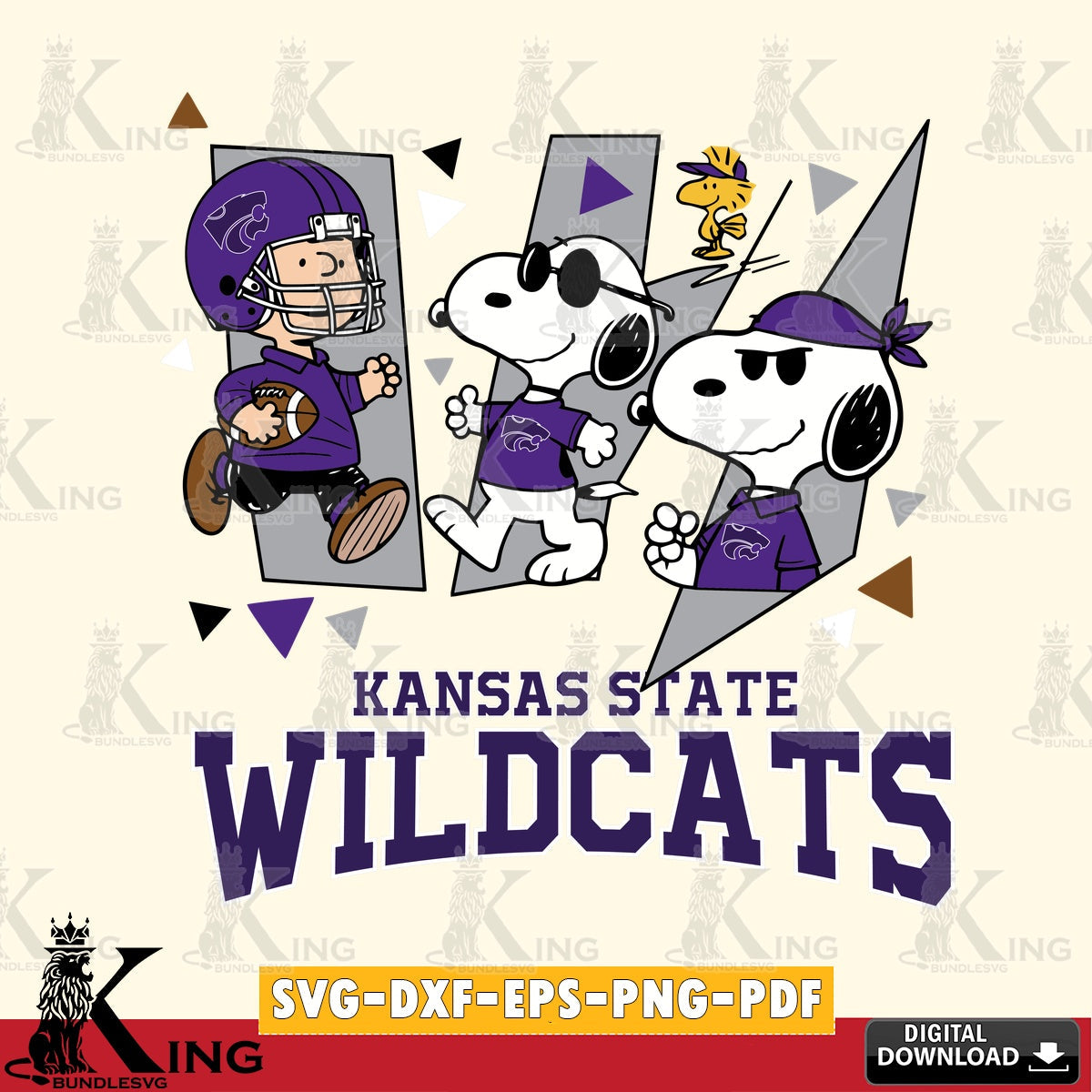 Kansas State Wildcats Peanuts Joe Cool SVG, Cricut, Cut file  , Digital Download , Instant Download, Peanuts svg, NCAA svg, Football svg, Sport svg