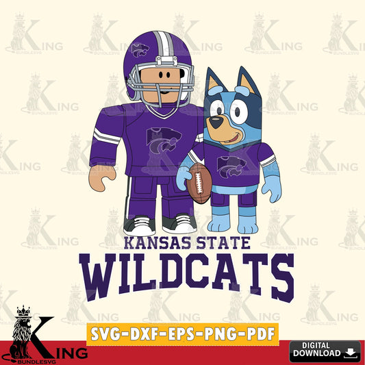 Kansas State Wildcats Roblox & Bluey Football SVG file , NCAA Cricut,  File cut , Digital Download , PDF File