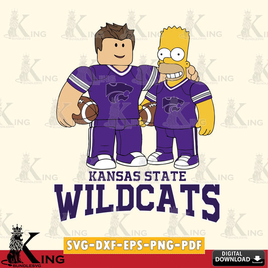 Kansas State Wildcats Roblox & Homer Simpson Football SVG file , NCAA Cricut,  File cut , Digital Download , PDF File
