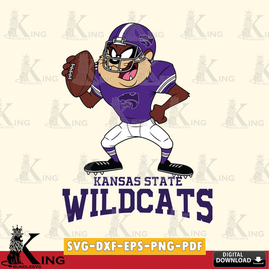 Kansas State Wildcats Taz Football Player SVG file, Cut file  , Digital Download , Instant Download, Taz svg, NCAA svg
