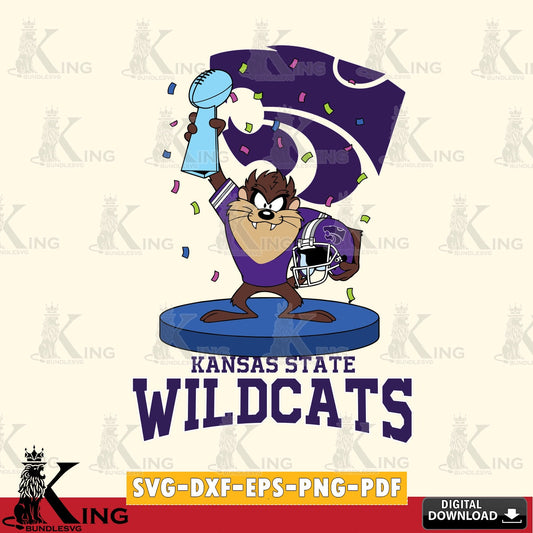 Kansas State Wildcats Taz Trophy Podium SVG file, Cut file  , Digital Download , Instant Download, Taz svg, NCAA svg