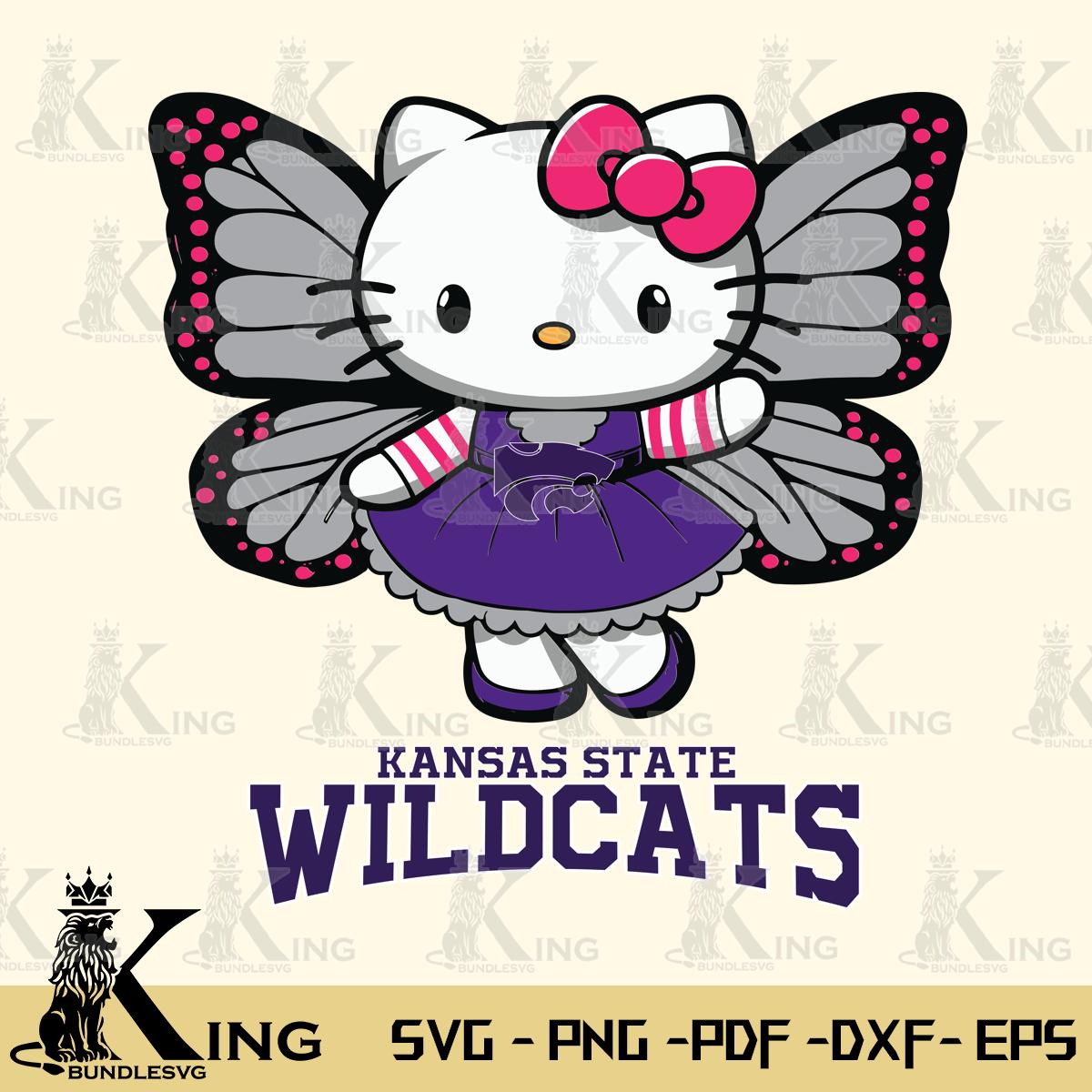 Kansas State Wildcats Whimsical Kitty Wings Svg Eps Dxf Png File, Digital Download