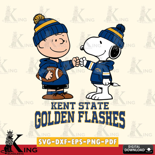 Kent State Golden Flashes CharlieBrown Football Fist Bump SVG, Cricut, Cut file  , Digital Download , Instant Download, Peanuts svg, NCAA svg, Football svg, Sport svg