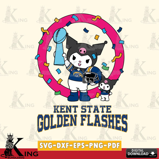 Kent State Golden Flashes Kuromi Football Champion SVG file, Cricut, Cut file  , Digital Download , Instant Download, Sanrio svg, Clipart