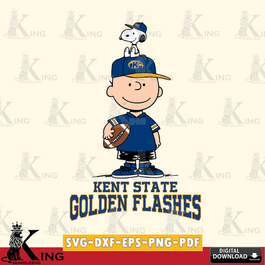 Kent State Golden Flashes Peanuts Football Rugby SVG, Cricut, Cut file  , Digital Download , Instant Download, Peanuts svg, NCAA svg, Football svg, Sport svg