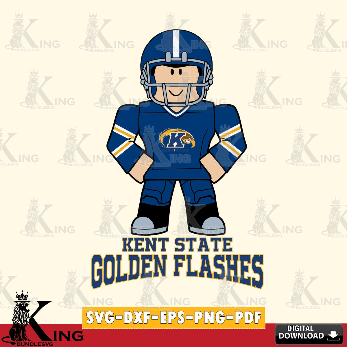 Kent State Golden Flashes Roblox Cool Football SVG file , NCAA Cricut,  File cut , Digital Download , PDF File
