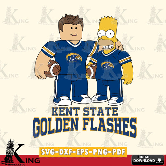 Kent State Golden Flashes Roblox & Homer Simpson Football SVG file , NCAA Cricut,  File cut , Digital Download , PDF File