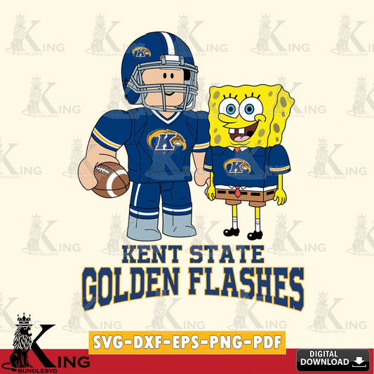 Kent State Golden Flashes Roblox & Spongebob Football SVG file , NCAA Cricut,  File cut , Digital Download , PDF File