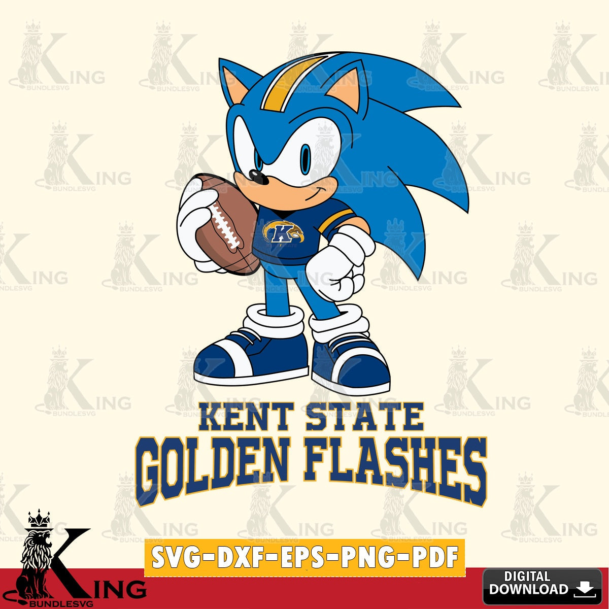 Kent State Golden Flashes Sonic Game Day Ready SVG file, Vector , Digital Download , PDF File , Instant Download