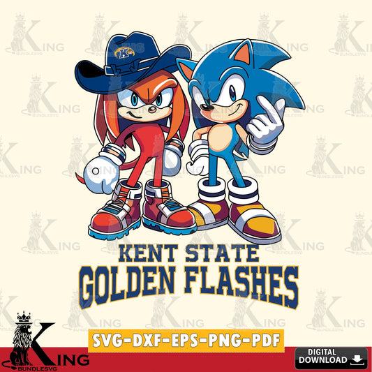 Beautiful illustration of Kent State Golden Flashes Sonic & Knuckles football mascot vector illustration for POD merchandise and