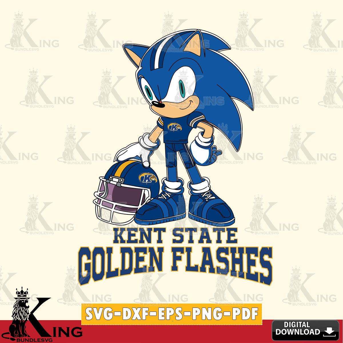 Kent State Golden Flashes Sonic Player Football SVG file, Vector , Digital Download , PDF File , Instant Download