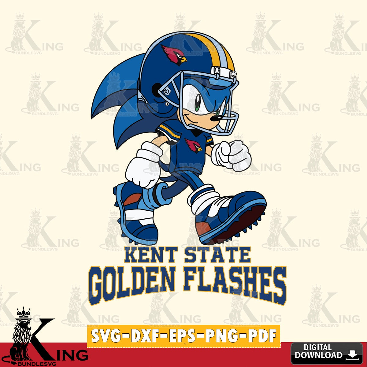 Kent State Golden Flashes Sonic Ready Football SVG file, Vector , Digital Download , PDF File , Instant Download