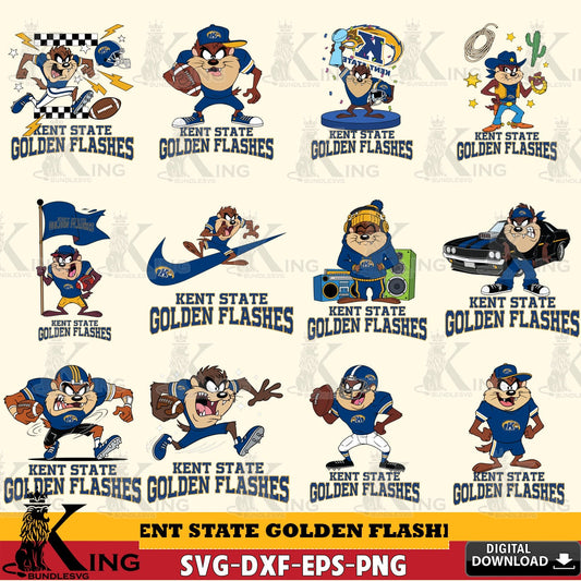 Kent State Golden Flashes Taz Football NCAA Bundle SVG file, Cut file  , Digital Download , Instant Download, Taz svg, NCAA svg