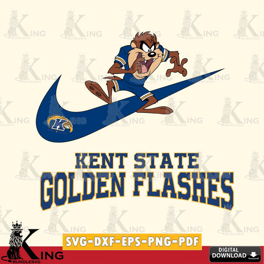 Kent State Golden Flashes Taz Football Nike SVG file, Cut file  , Digital Download , Instant Download, Taz svg, NCAA svg