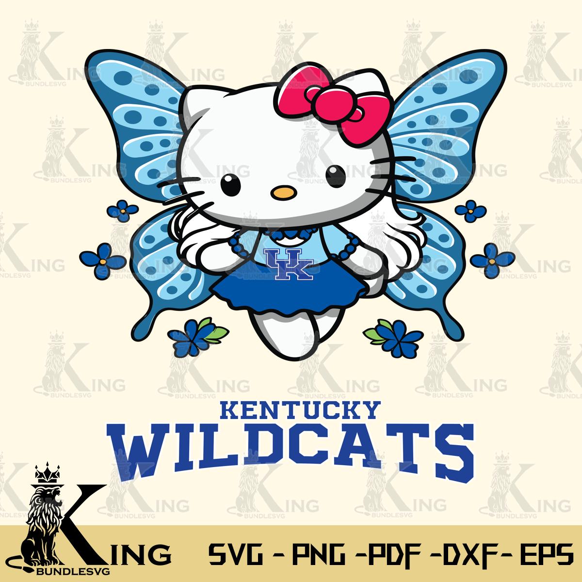 Kentucky Wildcats Butterfly Kitty Charm Svg Eps Dxf Png File, Digital Download