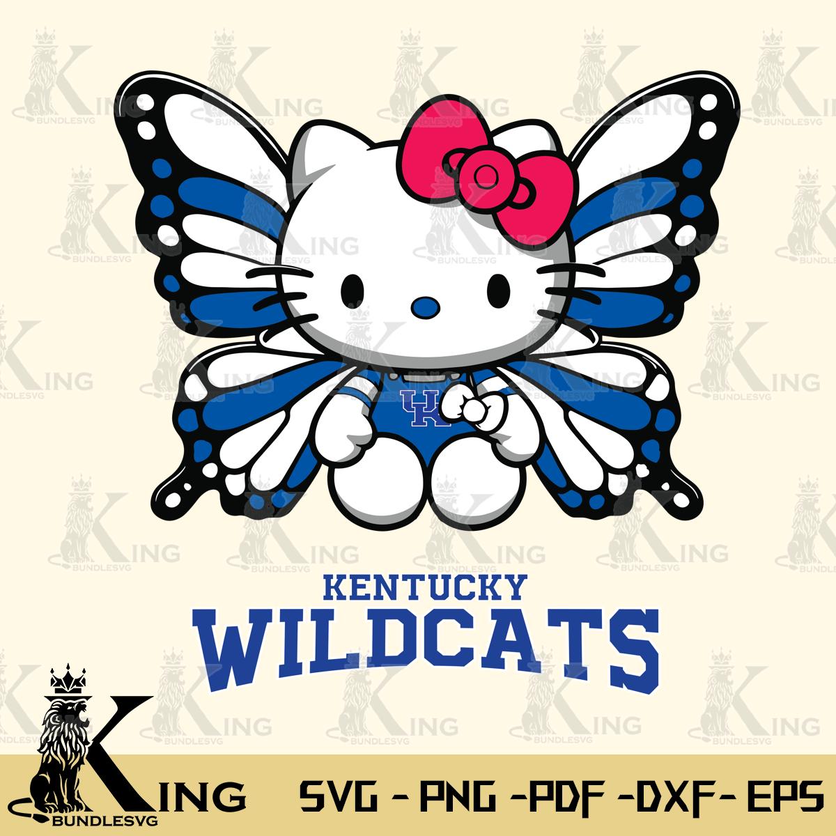 Kentucky Wildcats Butterfly Kitty Delight Svg Eps Dxf Png File, Digital Download