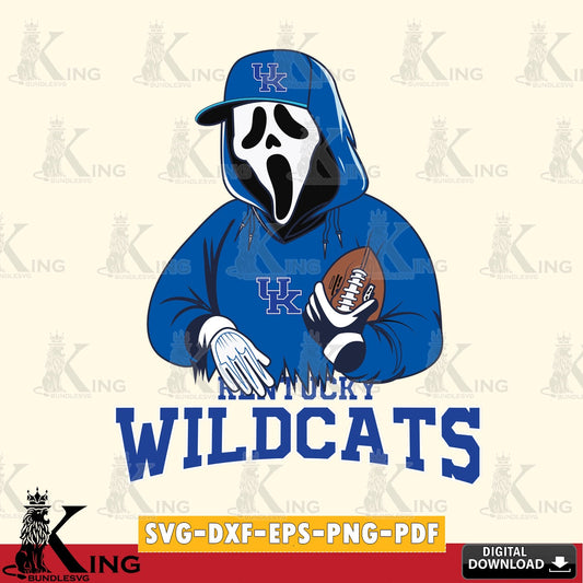 Beautiful illustration of a Kentucky Wildcats Ghostface Scream football player, a high-quality vector for DIY scrapbooking and