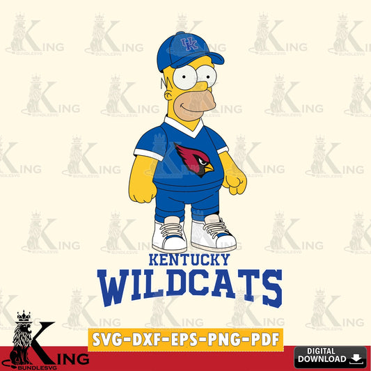 Digital download featuring Kentucky Wildcats Homer Simpson football, NCAA, digital clipart compatible with laser engraving and