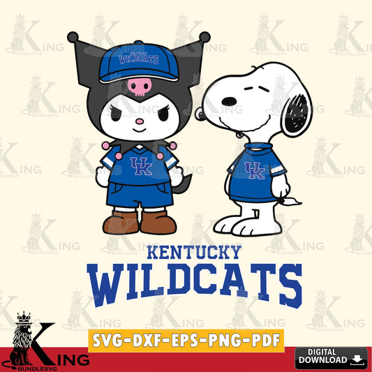 Kentucky Wildcats Kuromi Snoopy Football SVG file, Cricut, Cut file  , Digital Download , Instant Download, Sanrio svg, Clipart
