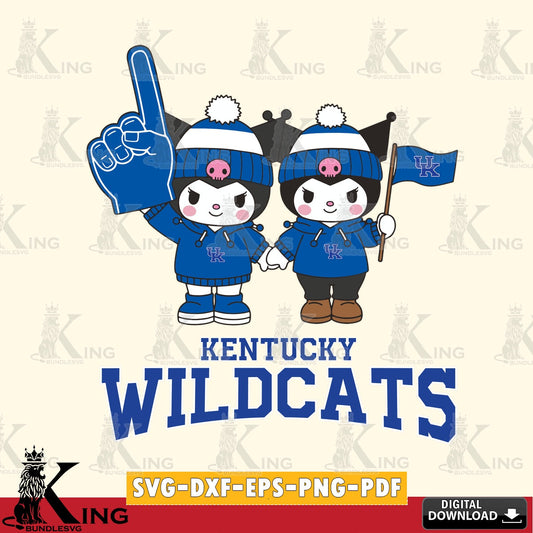 Kentucky Wildcats Kuromi rugby Fan SVG file, Cricut, Cut file  , Digital Download , Instant Download, Sanrio svg, Clipart