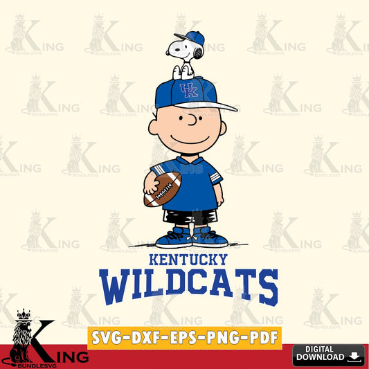 Kentucky Wildcats Peanuts Football Rugby SVG, Cricut, Cut file  , Digital Download , Instant Download, Peanuts svg, NCAA svg, Football svg, Sport svg
