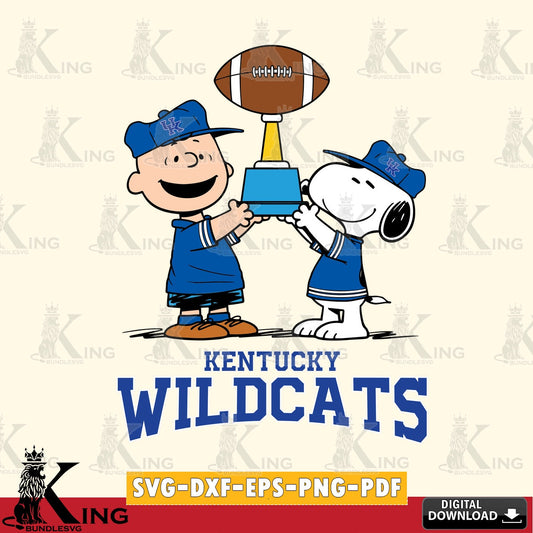 Kentucky Wildcats Peanuts Football Trophy SVG, Cricut, Cut file  , Digital Download , Instant Download, Peanuts svg, NCAA svg, Football svg, Sport svg