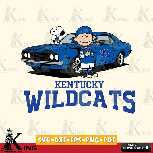 Kentucky Wildcats Peanuts Muscle Car SVG, Cricut, Cut file  , Digital Download , Instant Download, Peanuts svg, NCAA svg, Football svg, Sport svg