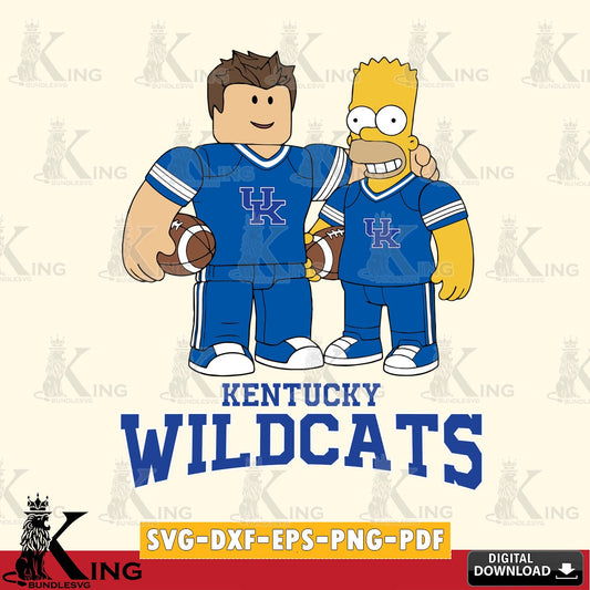 Kentucky Wildcats Roblox & Homer Simpson Football SVG file , NCAA Cricut,  File cut , Digital Download , PDF File