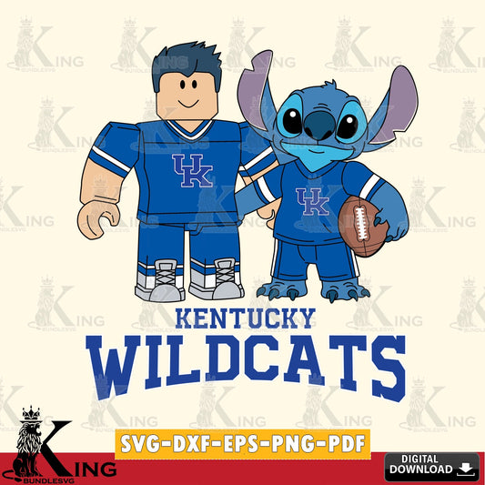 Kentucky Wildcats Roblox & Stitch Football SVG file , NCAA Cricut,  File cut , Digital Download , PDF File
