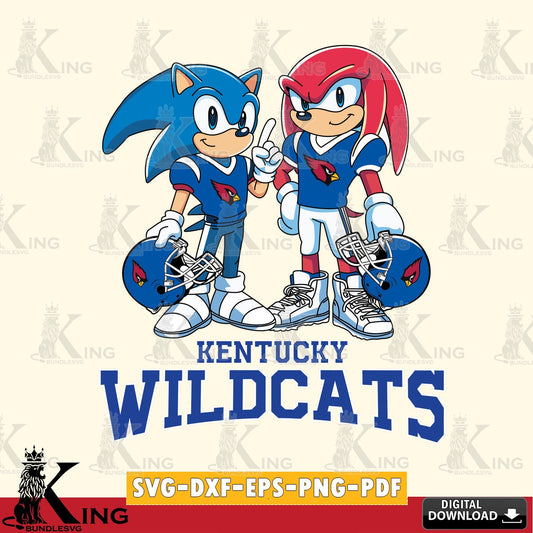 Modern graphic depicting Kentucky Wildcats Sonic And Knuckles Football vector illustration for POD merchandise and apparel