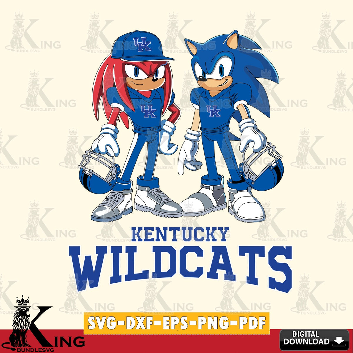 Kentucky Wildcats Sonic And Knuckles Player Football SVG file, Vector , Digital Download , PDF File , Instant Download